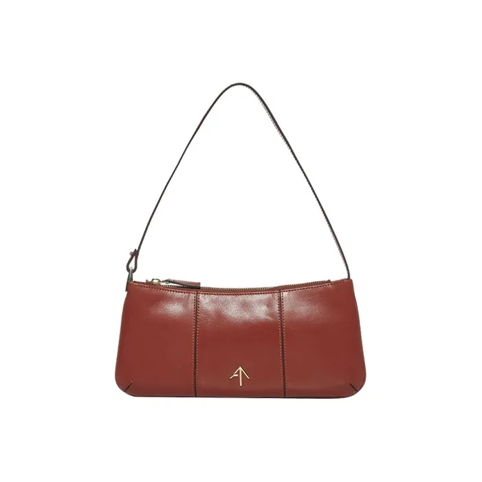 Manu Atelier PITA Series Сумка через плечо из коровьей кожи женский красный коричневый