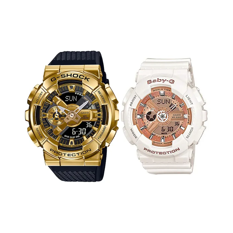 CASIO Collection Парные часы Коллекция GM BA Кварцевый механизм Часы Унисекс Черный циферблат GM 110G 1A9+BA 110 7A1ER