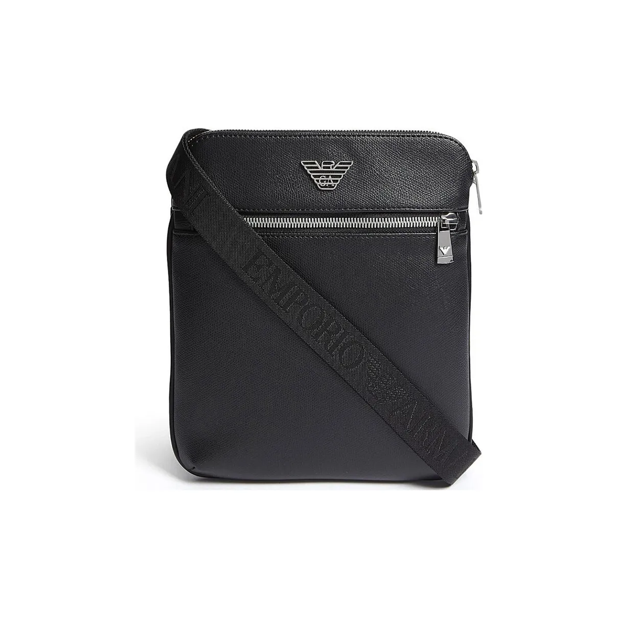 EMPORIO ARMANI Сумка через плечо из кожи мужская черная