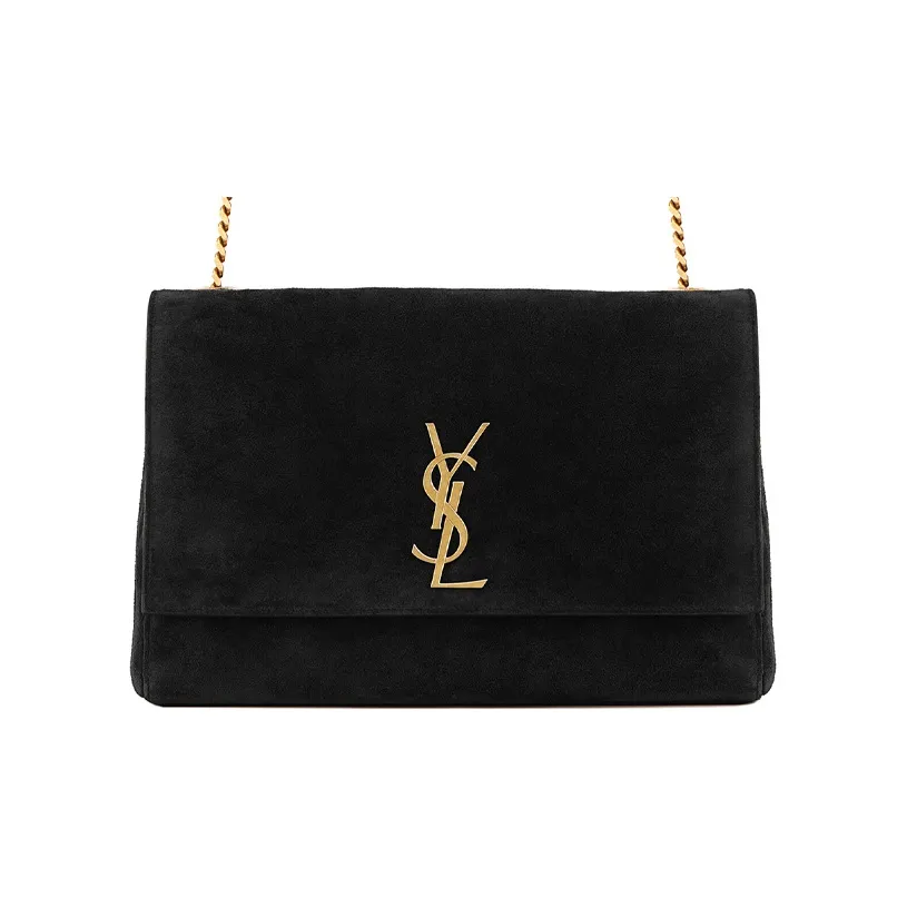 SAINT LAURENT KATE Calfskin Lambskin With Suede Leather Crossbody Bag, Shoulder Bag Women's Black