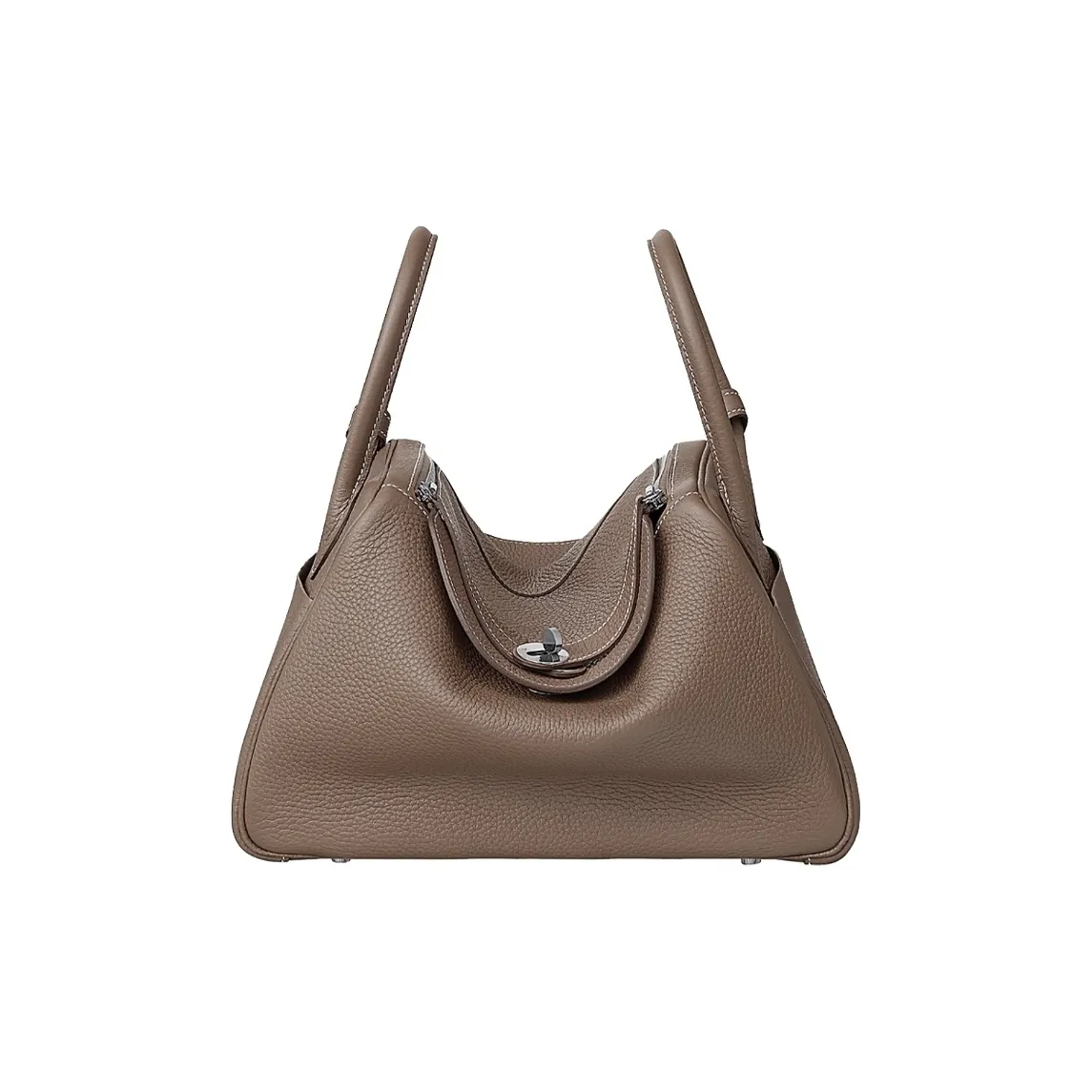 HERMES Lindy Taurillon Clemence Leather Handbag Shoulder Bag Women's 18 Etoupe Elephant Gray