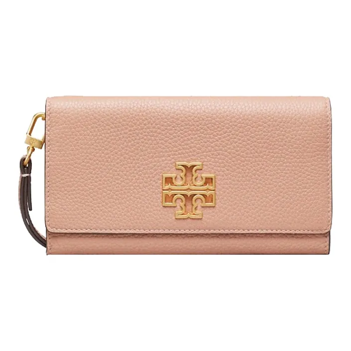 TORY BURCH Britten Leather Wallet Women's Nude Pink