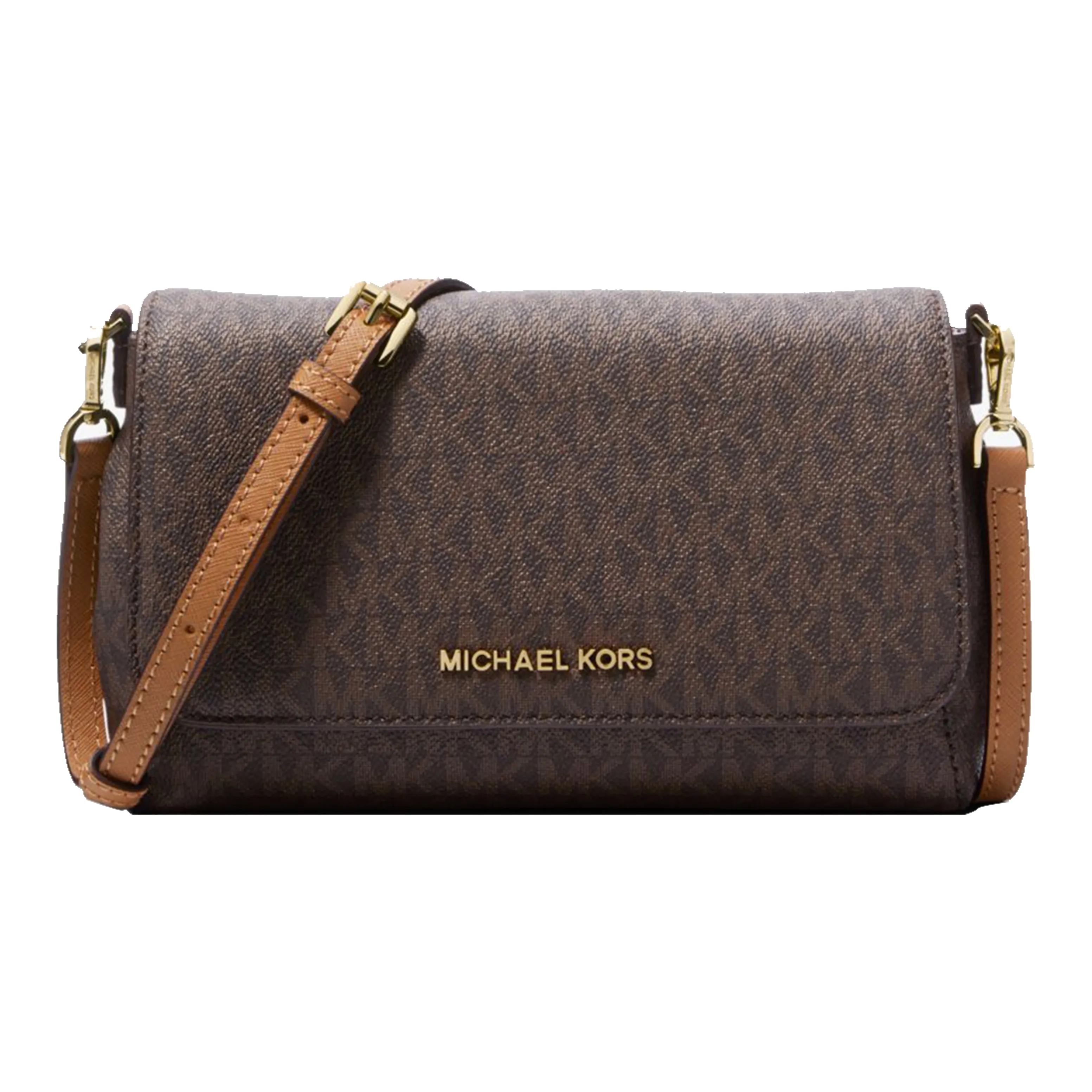 MICHAEL KORS Jet Set Travel Leather Crossbody Bags Medium Size Women's Brown