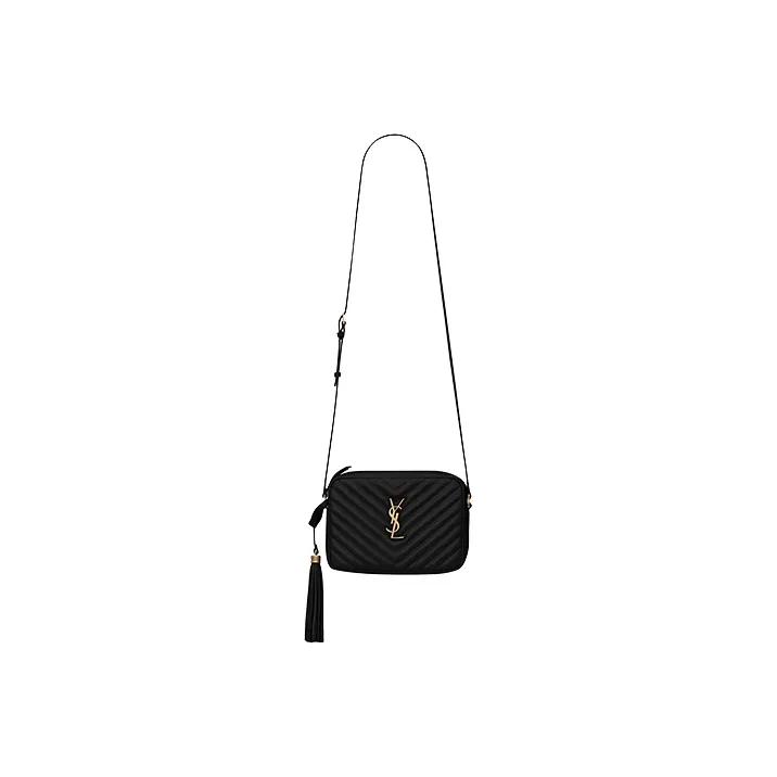 SAINT LAURENT LOU Quilted Cow Leather Camera Bag Shoulder Bag Crossbody Bag Women's Black