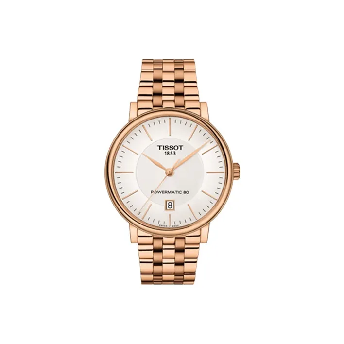 TISSOT Automatic Mechanical Movement Men's Watch 40mm White Dial Stainless Steel Watch Case Steel Strap