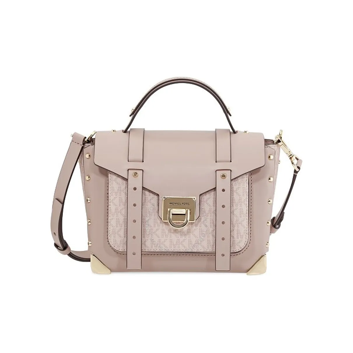 MICHAEL KORS Manhattan Кожа Почтовая Сумка Курьерская Сумка Портативная Сумка через плечо Сумка среднего размера Женская Розовая