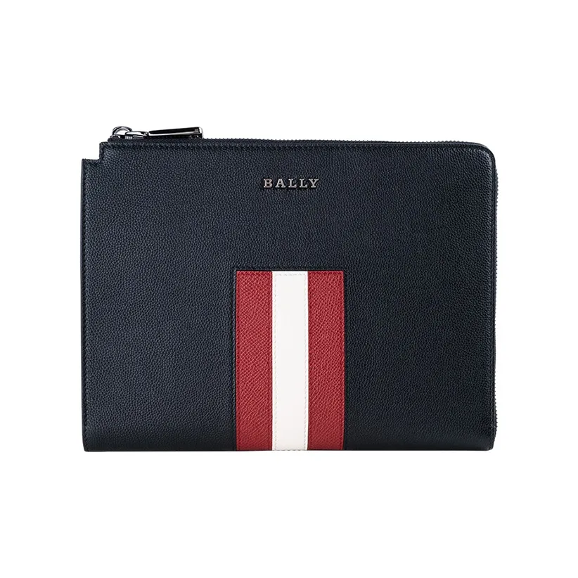 BALLY Cow Leather Wallet Coin Purse Clutch Men's Black