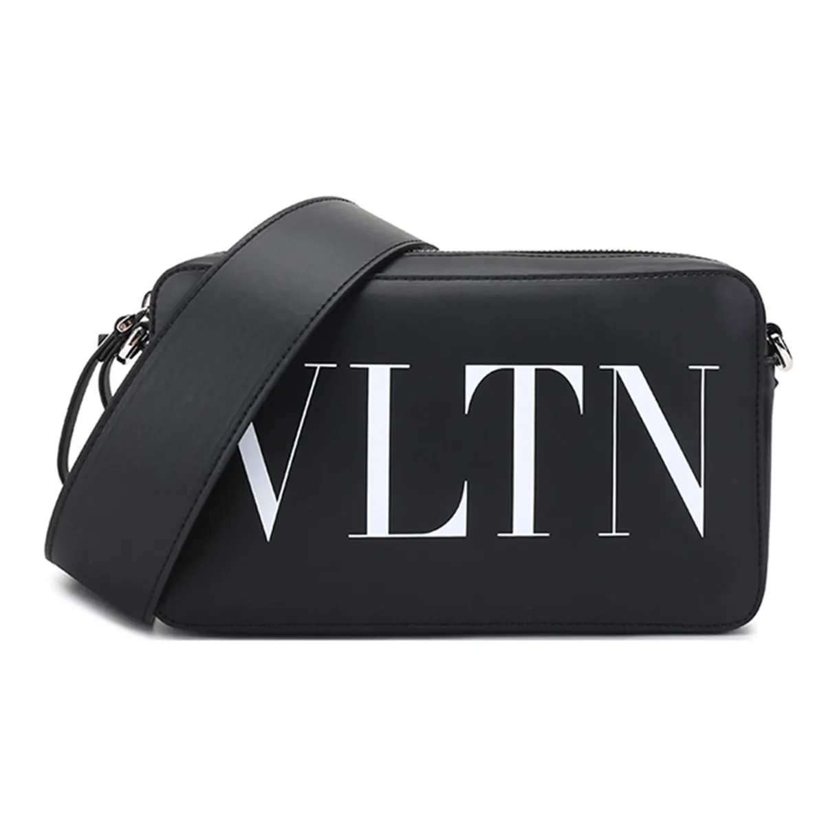 Valentino Cow Leather Crossbody Bag, Shoulder Bag Men's Black