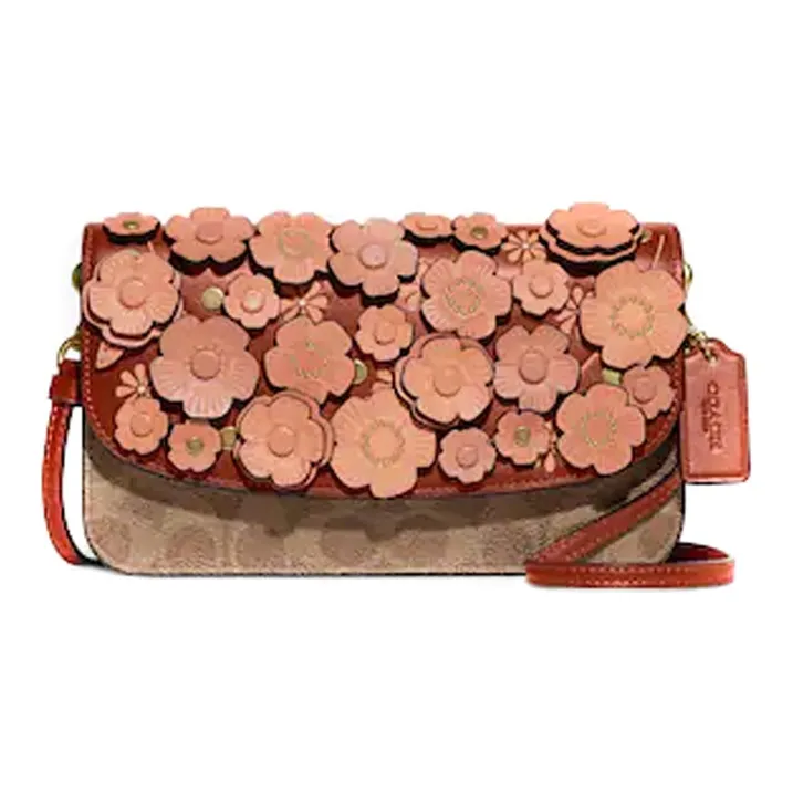 COACH Hayden Signature Coated Canvas With Refined Leather Shoulder Bag, Crossbody Bag Trumpets Women's