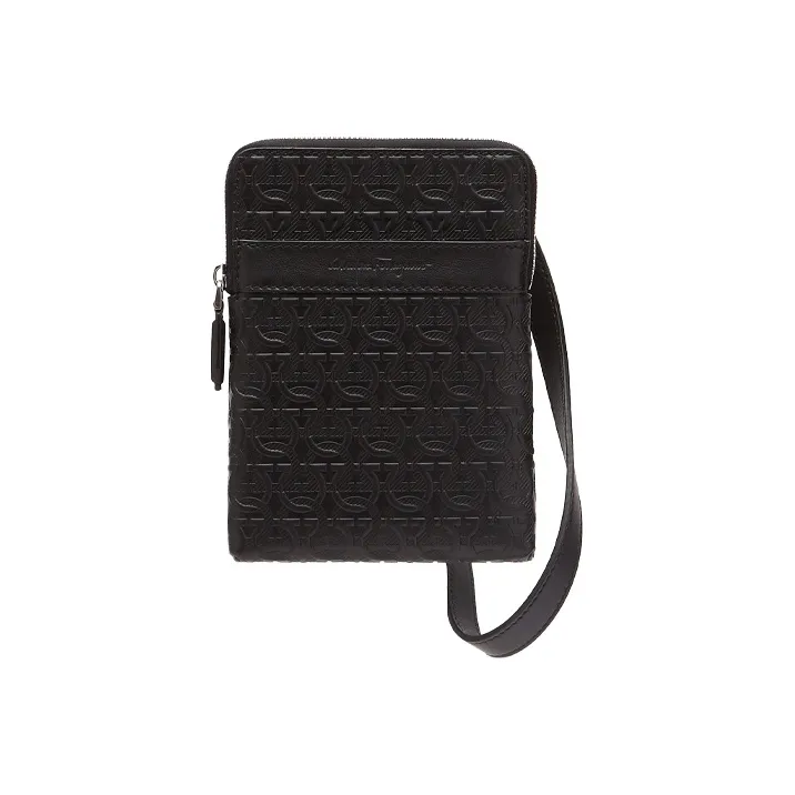 FERRAGAMO Italian Cowhide Shoulder Bag Crossbody Bag Regular Men's Black