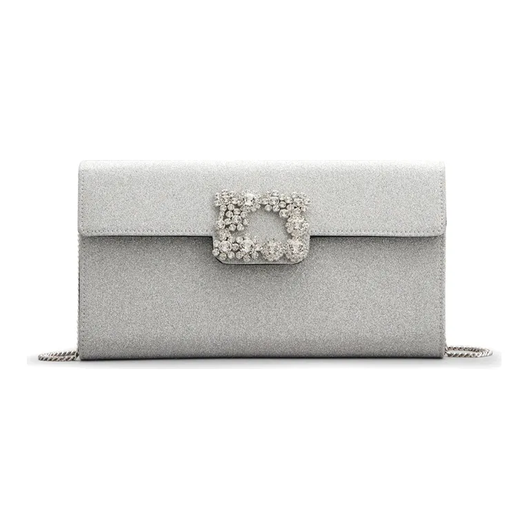 Roger Vivier Flower Strass Buckle Clutch Bag