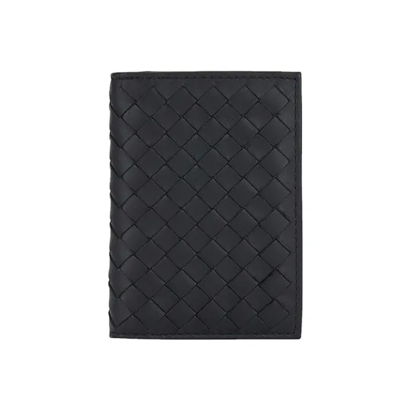 Bottega Veneta Intrecciato Cow Leather Wallet Men's Black