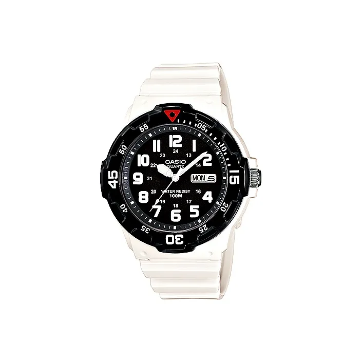 CASIO YOUTH Collection MRW Круглый Disk THREE Булавка Кварцевый механизм Смола Ремень Часы Мужские Черный циферблат