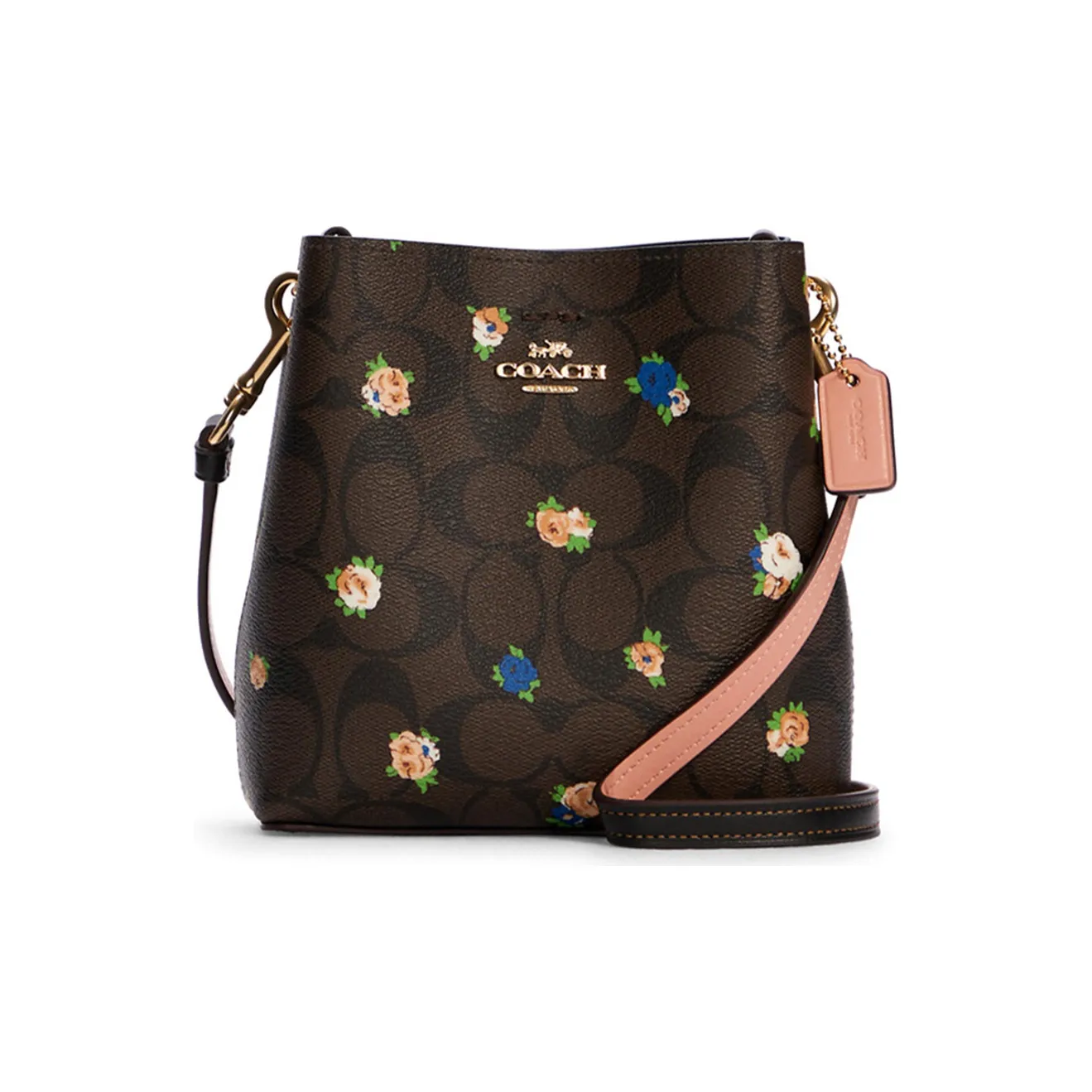 COACH Mini Town Bucket Bag Rose Print