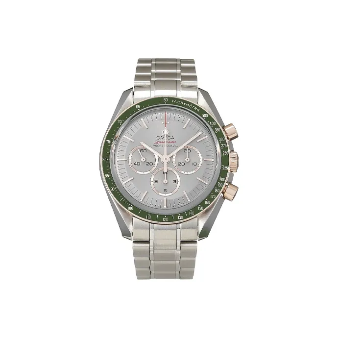 OMEGA Manual Mechanical Movement Men's Watches Watch 42mm Gray Dial Stainless Steel Sedna 18K Gold Watch Case