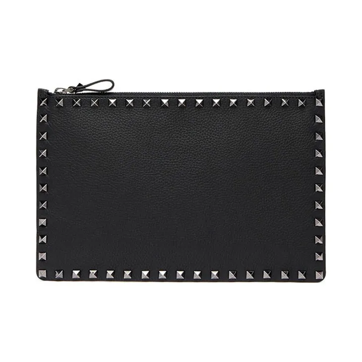 Valentino Leather Wallets Clutches Unisex Black