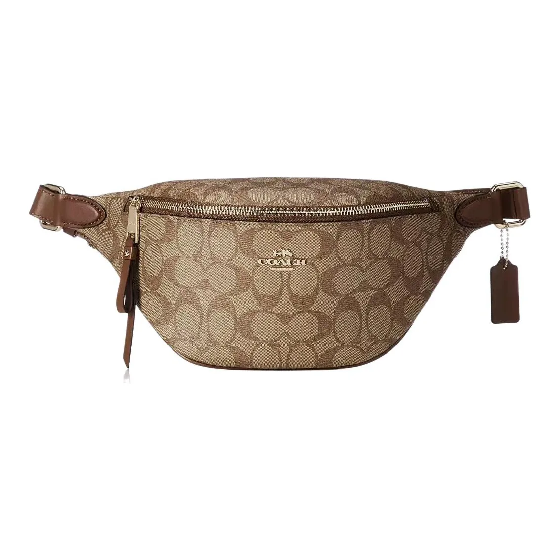 COACH Coated Canvas With Leather Sling Bag, Shoulder Bag, Crossbody Bag, Fanny Pack Tubas Unisex Brown