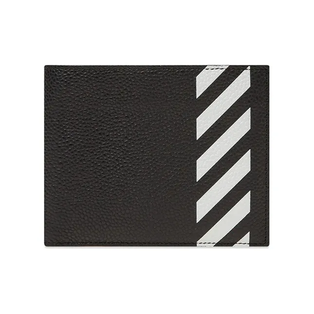 OFF WHITE Cow Leather Wallet Unisex Black