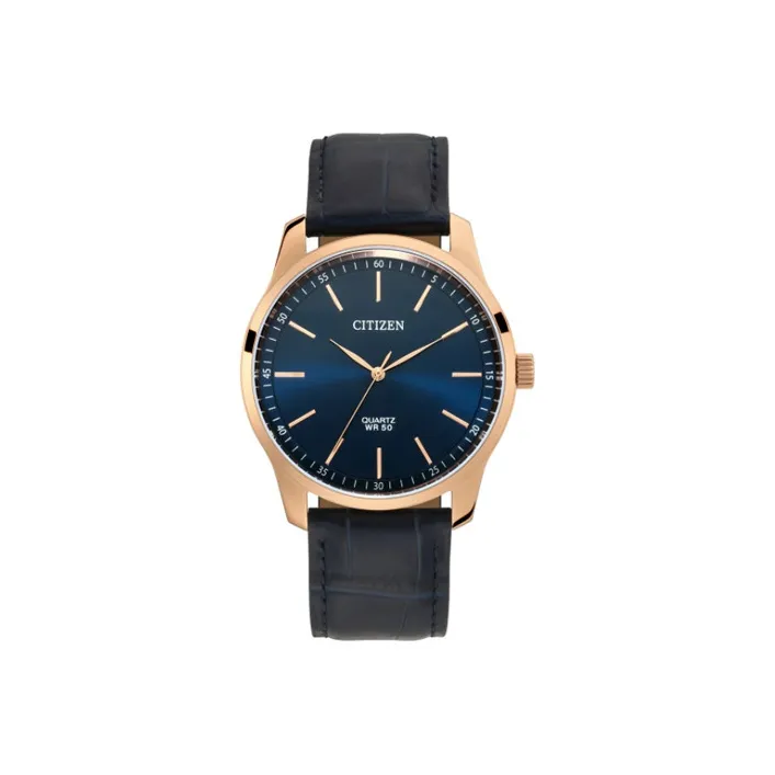 CITIZEN Кварцевый механизм натуральная кожа ремешок часы 42 мм мужские синий циферблат