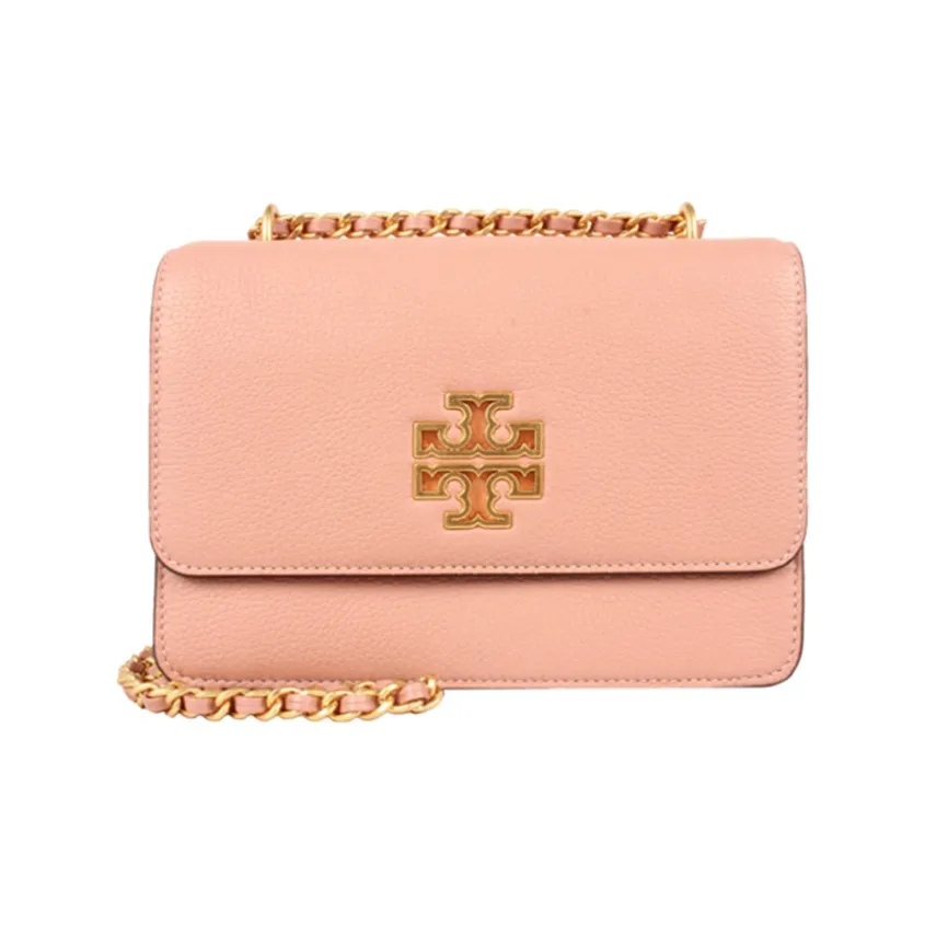 TORY BURCH Britten Cow Leather Shoulder Bag Trumpets Women's Pink