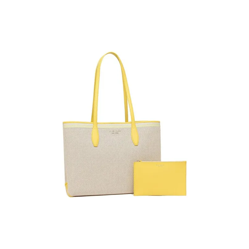 Kate Spade Canvas Bag, Tote Handbag, Crossbody Bag, Shoulder Bag Tubas Women's Beige & Yellow