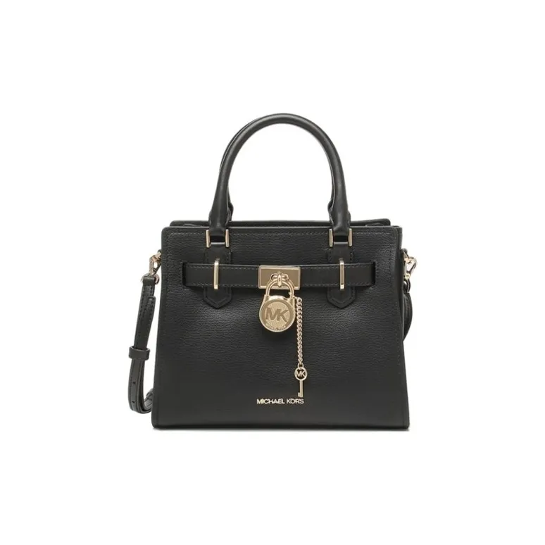 MICHAEL KORS Nouveau Hamilton Leather Shoulder Bag, Crossbody Bag, Handbag Regular Women's Black