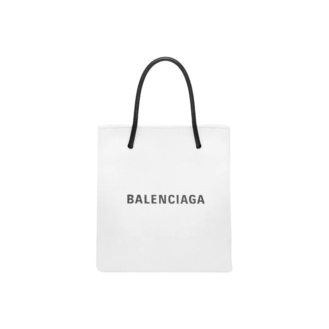 Balenciaga Cow Leather Tote Bag, Shopping Bag Extra Small Women's White