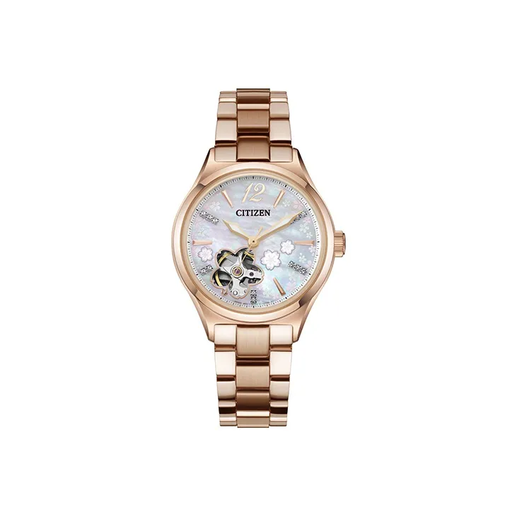 CITIZEN Mechanical Watch Series Mechanical Movement Stainless Steel Strap Watch Women's Watch White Dial
