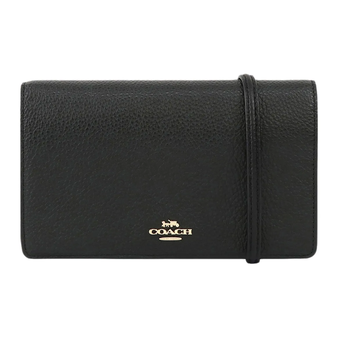 COACH Anna Pebble Кожа Сумка через плечо Клатч Маленький Женский Черный