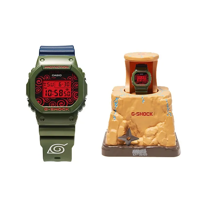 CASIO SQUAD Series Naruto Collaboration Edition Кварцевый механизм Смольный ремешок Часы Мужские часы Красный циферблат часов