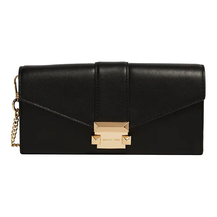 MICHAEL KORS Whitney Cow Leather Wallet Women's Black