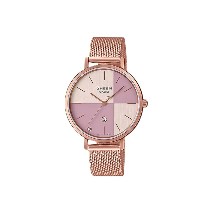 CASIO Кварцевый Movement Женские SHEEN Часы Розовые
