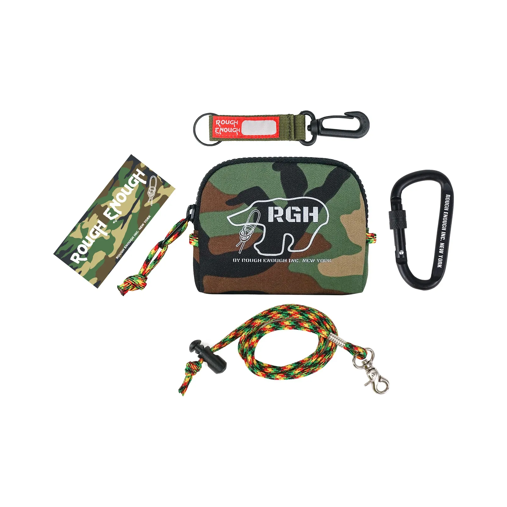 Rough Enough Polyamide Coin Purse Hanging Bag Card Holder Unisex Camouflage