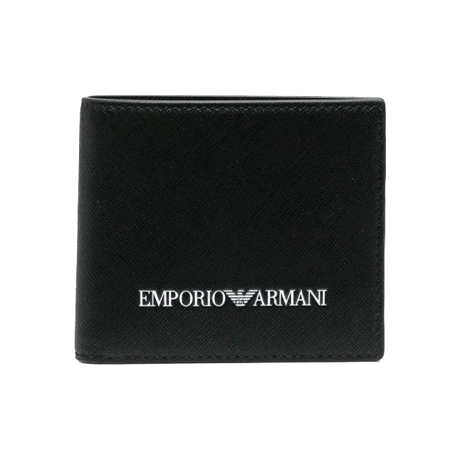 EMPORIO ARMANI Leather Wallet Coin Purse Wallet Men's Black