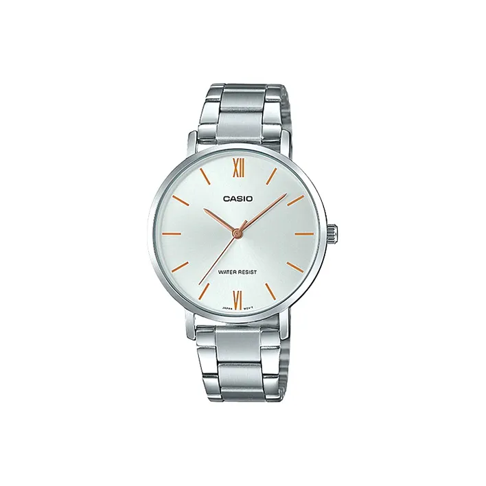 CASIO Standard Series Кварцевые часы Женские часы Серебристый циферблат