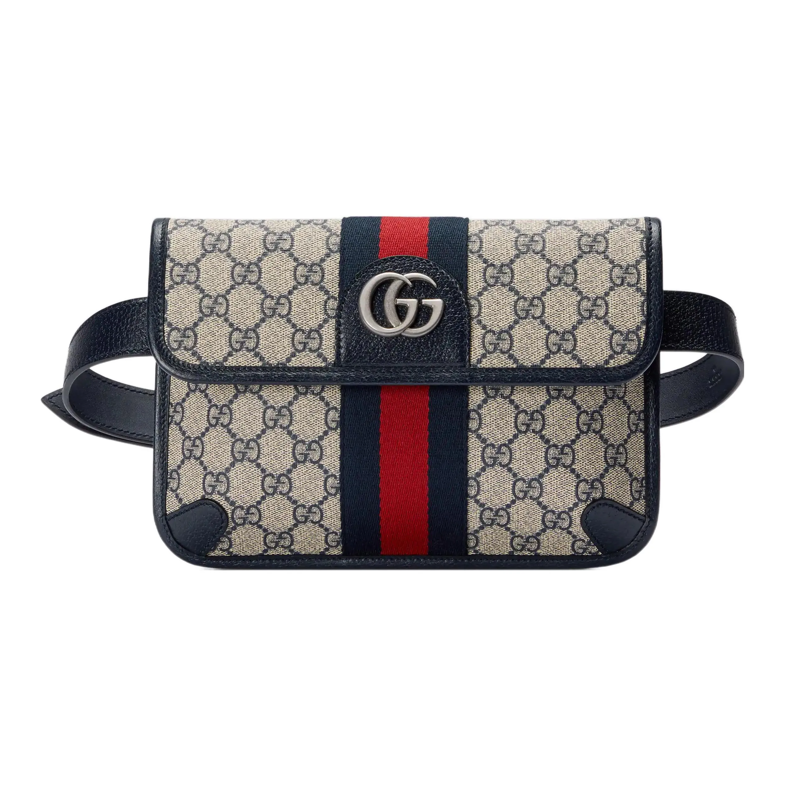 GUCCI Ophidia Canvas With Leather Trim Shoulder Bag Crossbody Bag Fanny Pack Regular Men's Blue/Beige