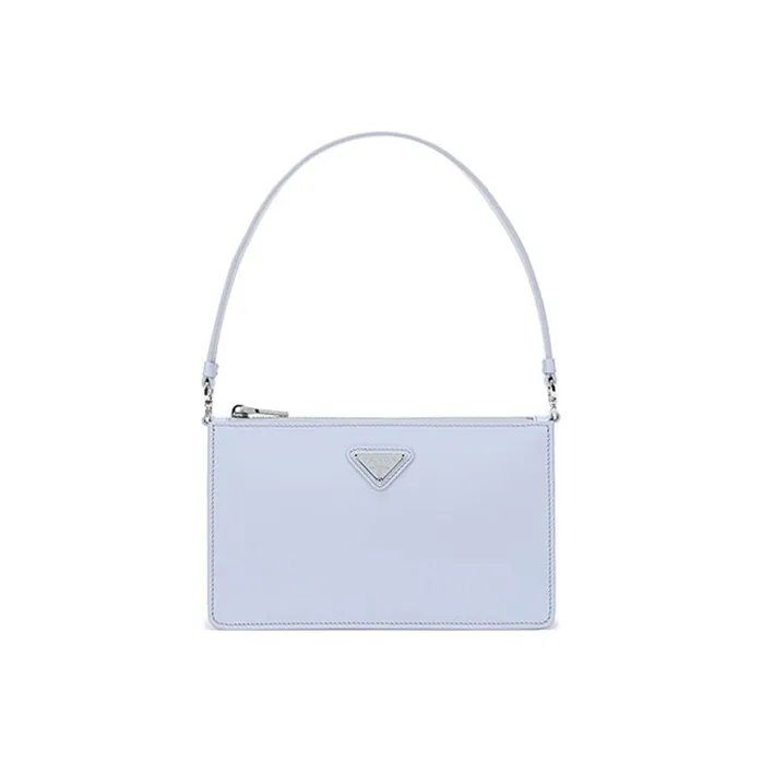 PRADA Leather Shoulder Bag, Handbag Mini Women's Cornflower Blue