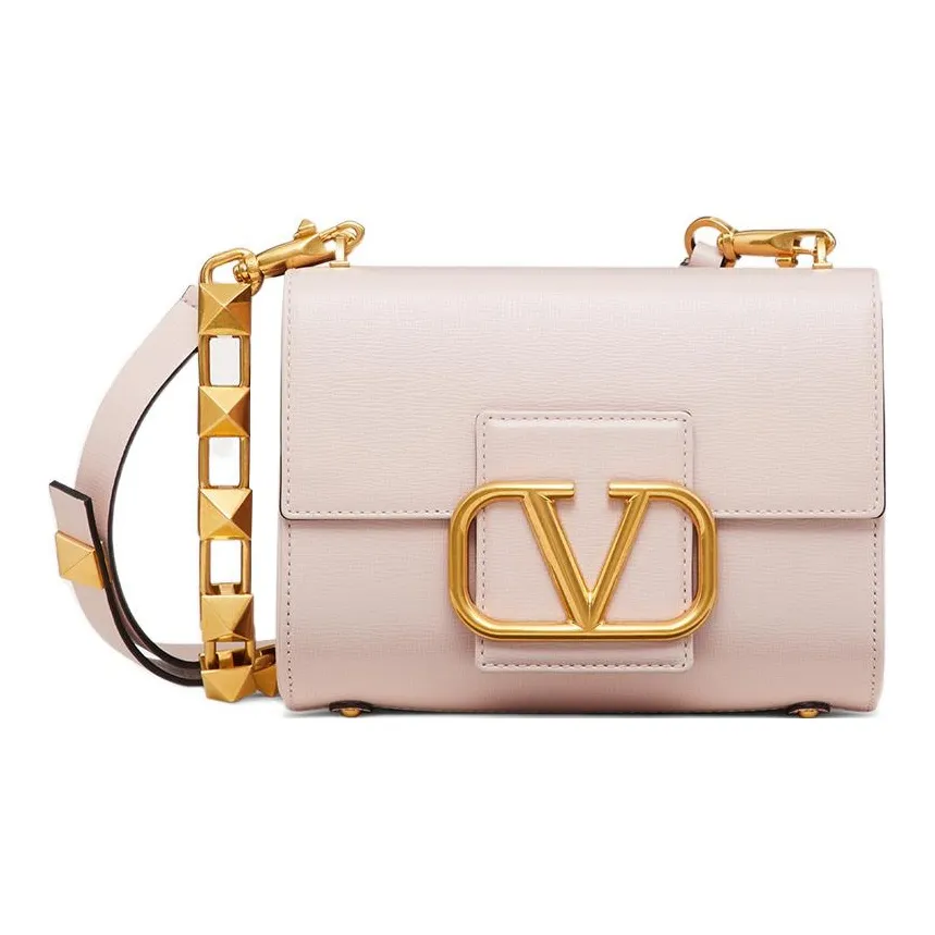 Valentino STUD SIGN Grained Calfskin Shoulder Bag Small Size Women's