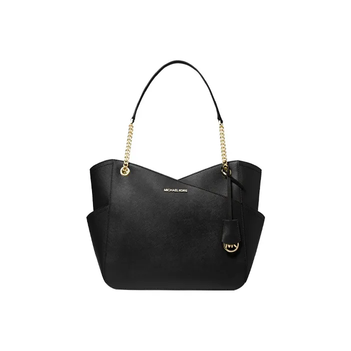 MICHAEL KORS Jet Set Leather Tote Bag Shopping Bag Commute Bag Handbag Large Size Women's Black