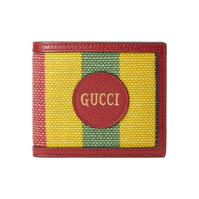 GUCCI Baiadera Canvas With Leather Wallet Unisex Red/Multicolor