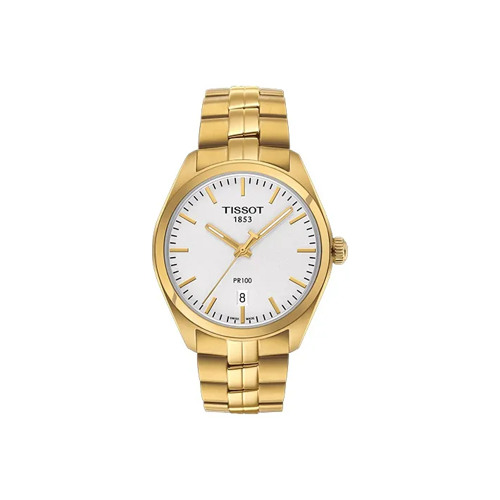 TISSOT PR100 Collection Кварцевый механизм Мужские часы Часы 39 мм Белый циферблат T101,410.33,031.00