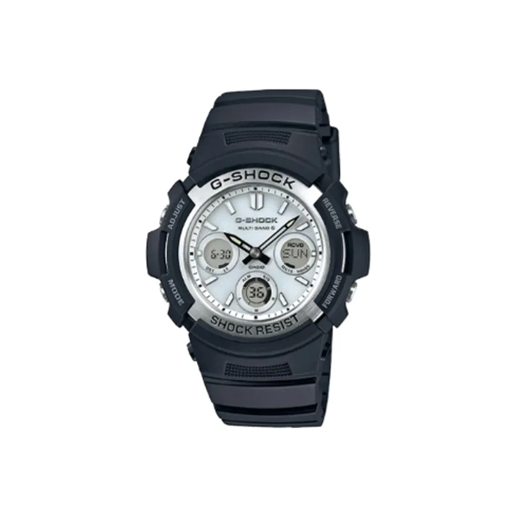 CASIO G SHOCK Collection Солнечный Кварцевый механизм Смольный ремешок Часы Мужские Белый циферблат