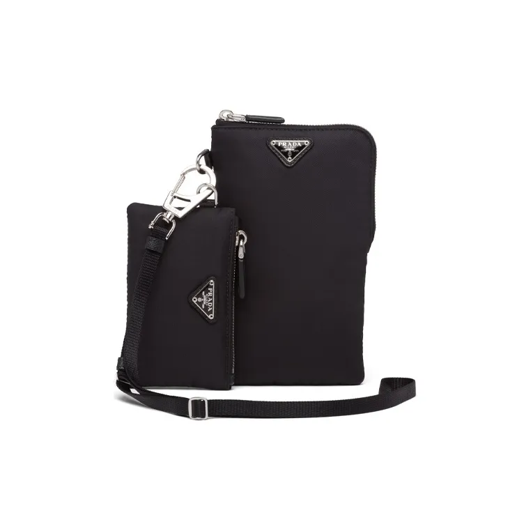 prada triangle-panel Re Nylon Recycled Nylon Dual Purpose Bag Cell Phone Pouch Men's Black