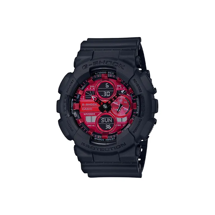 CASIO Кварцевый механизм Мужские часы серии Liquid Crystal/Analog Dual Display, 55 мм*51,2 мм, Красный