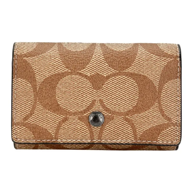 COACH Key Case Искусственная кожа Key Pouch Унисекс Монограмма Коричневый