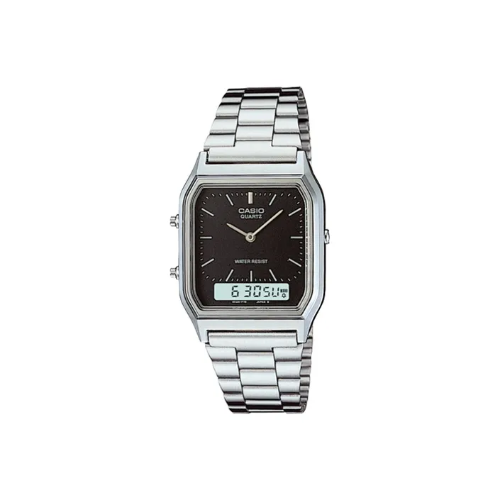 CASIO YOUTH Collection Квадратный аналоговый цифровой кварцевый механизм нержавеющий стальной ремешок часы для мужчин черный циферблат