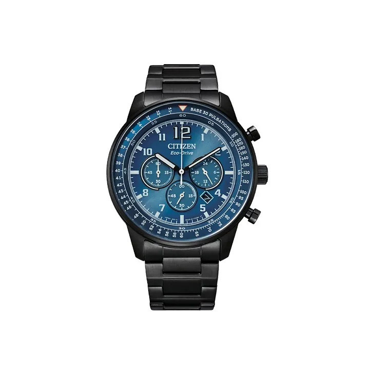 CITIZEN Светильник Кварцевый механизм Мужские часы Ecology Drive Collection 20 мм Синий