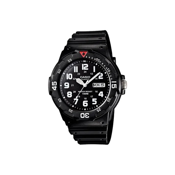 CASIO YOUTH Collection MRW Круглый Disk THREE Булавка Кварцевый механизм Смола Ремень Часы Мужские Черный циферблат