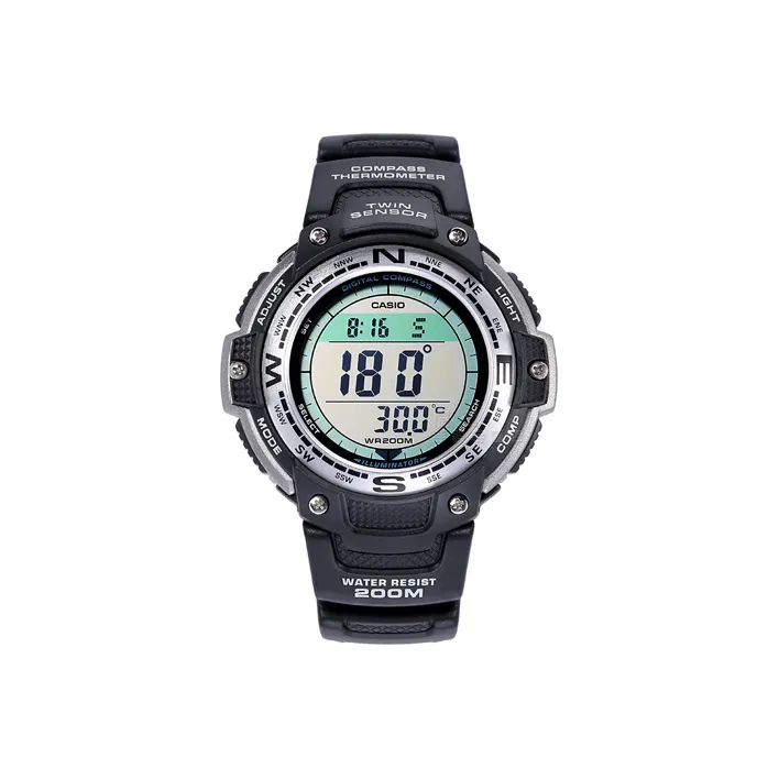 CASIO PRO TREK Collection Кварцевый механизм Смола Ремешок Часы Мужские Циферблат Серебристый SGW 100 1V