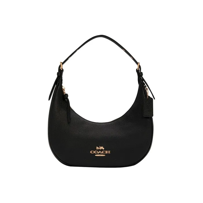 COACH Bailey Leather Hobo Bag, Shoulder Bag, Handbag Women's Black